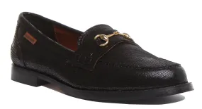 8800 Slip On Leather Loafer With Chain In Black Shiny