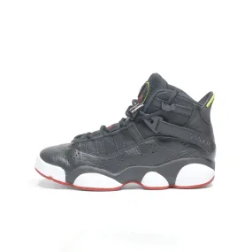 Air Jordan 6 Rings Sneakers Leather Black Color For Kids