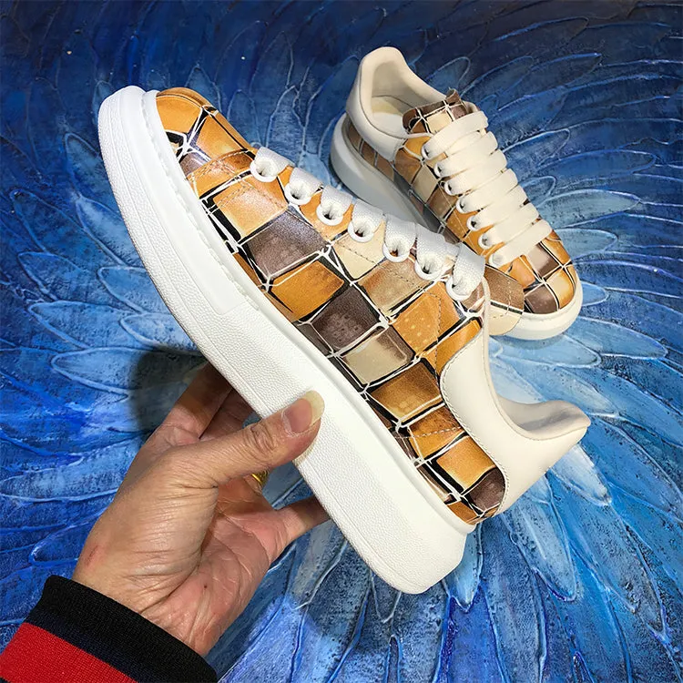 ALISANDRO MCQUEEN CAMO GRAFFITI URBAN DESIGN CHUNKY SOLE UNISEX SNEAKER