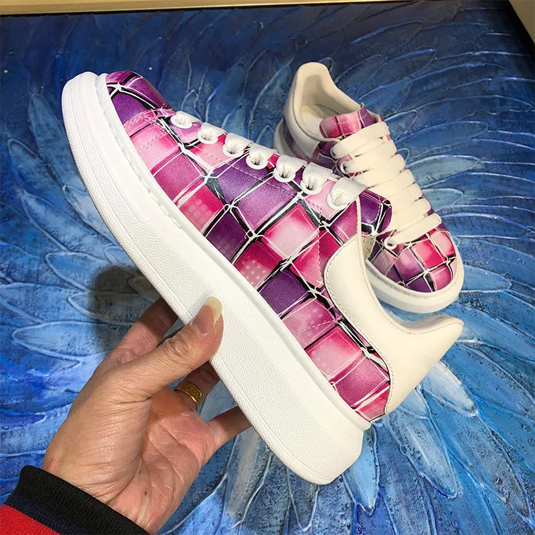 ALISANDRO MCQUEEN CAMO GRAFFITI URBAN DESIGN CHUNKY SOLE UNISEX SNEAKER