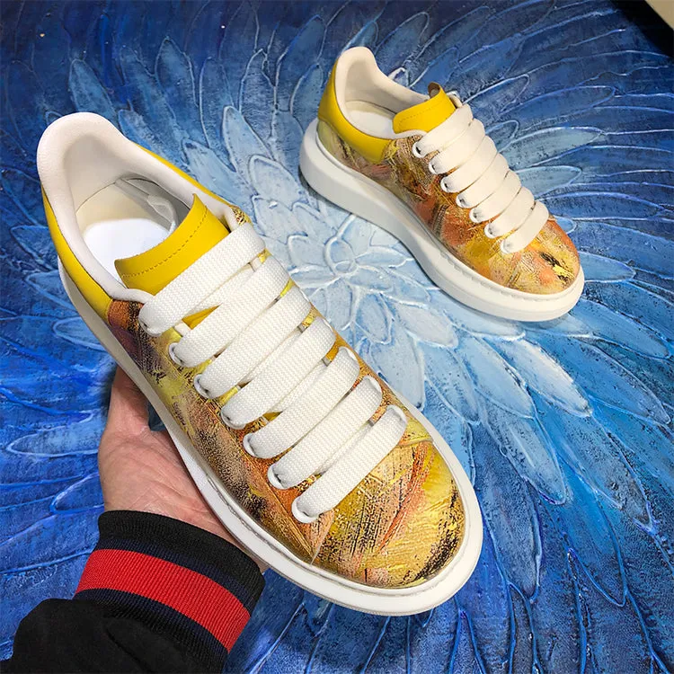 ALISANDRO MCQUEEN CAMO GRAFFITI URBAN DESIGN CHUNKY SOLE UNISEX SNEAKER