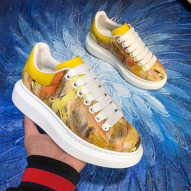 ALISANDRO MCQUEEN CAMO GRAFFITI URBAN DESIGN CHUNKY SOLE UNISEX SNEAKER