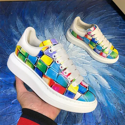 ALISANDRO MCQUEEN CAMO GRAFFITI URBAN DESIGN CHUNKY SOLE UNISEX SNEAKER