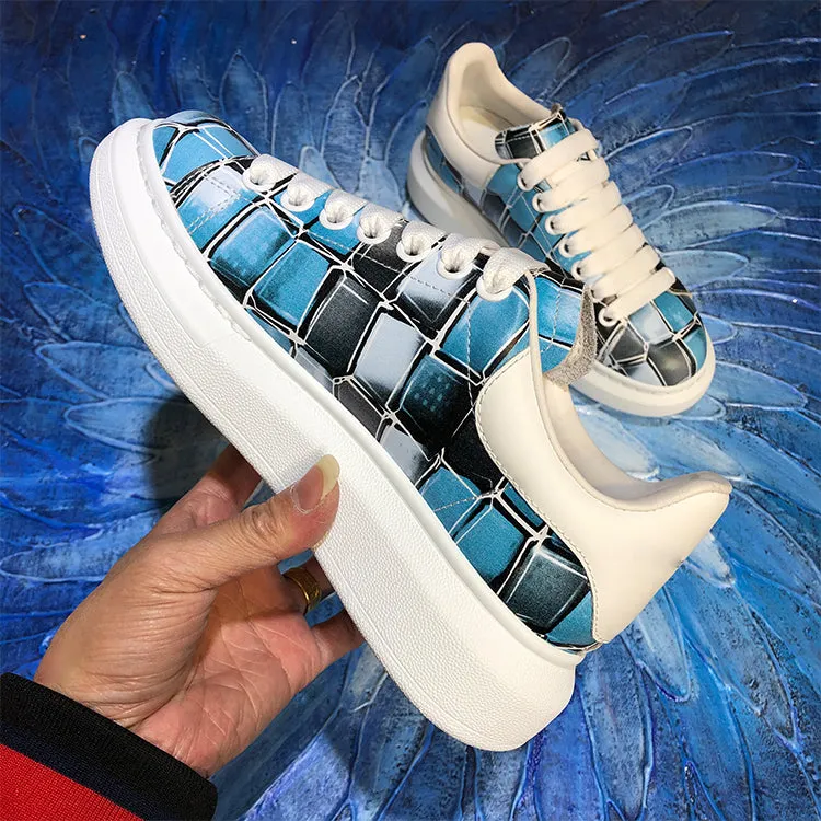 ALISANDRO MCQUEEN CAMO GRAFFITI URBAN DESIGN CHUNKY SOLE UNISEX SNEAKER