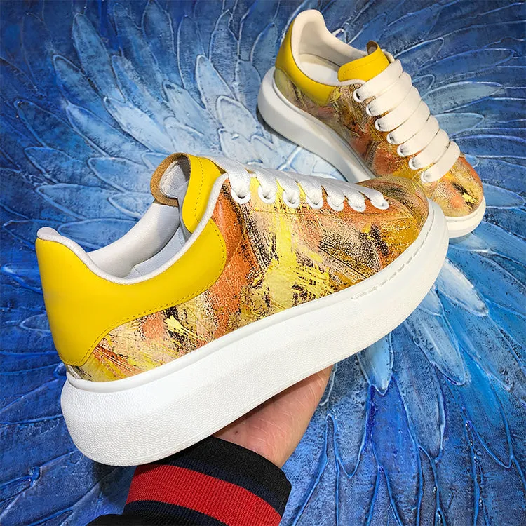 ALISANDRO MCQUEEN CAMO GRAFFITI URBAN DESIGN CHUNKY SOLE UNISEX SNEAKER