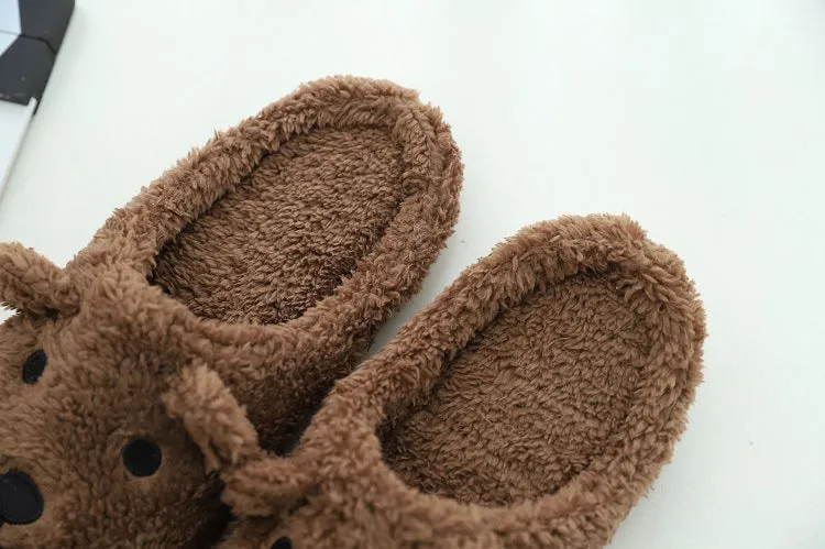 Animal Slippers Bear Home Slippers Spring Indoor Cute Cotton Slippers UGG Style
