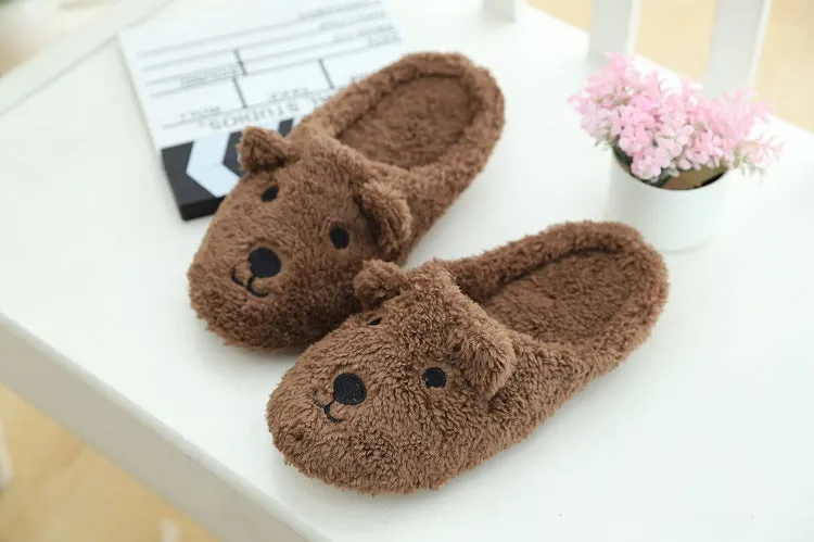 Animal Slippers Bear Home Slippers Spring Indoor Cute Cotton Slippers UGG Style
