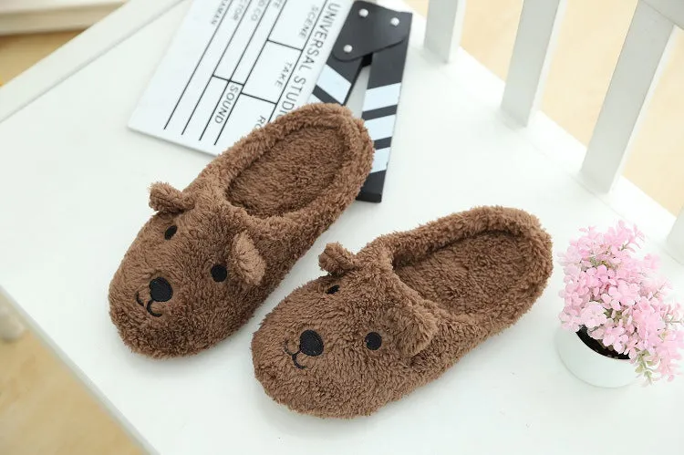 Animal Slippers Bear Home Slippers Spring Indoor Cute Cotton Slippers UGG Style