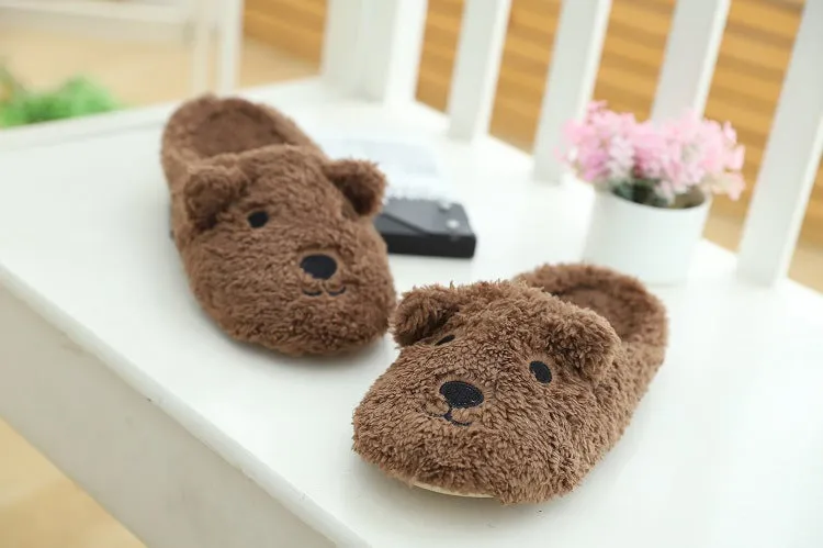 Animal Slippers Bear Home Slippers Spring Indoor Cute Cotton Slippers UGG Style