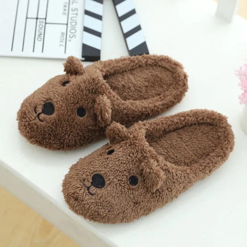 Animal Slippers Bear Home Slippers Spring Indoor Cute Cotton Slippers UGG Style