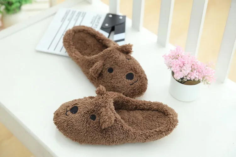Animal Slippers Bear Home Slippers Spring Indoor Cute Cotton Slippers UGG Style