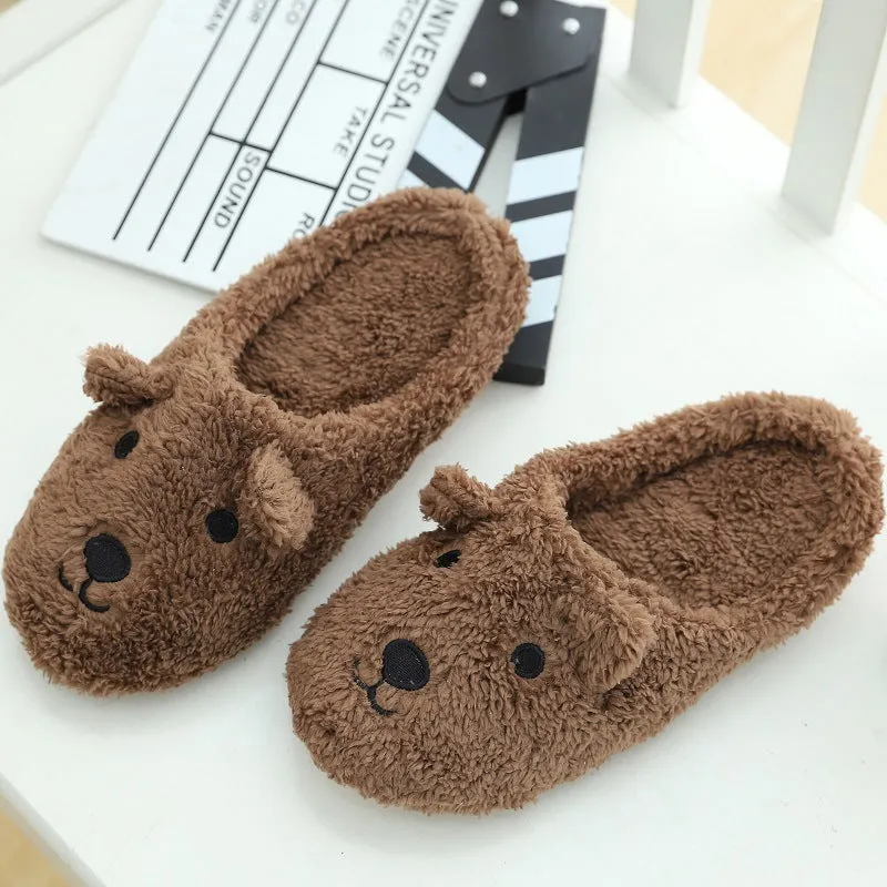 Animal Slippers Bear Home Slippers Spring Indoor Cute Cotton Slippers UGG Style