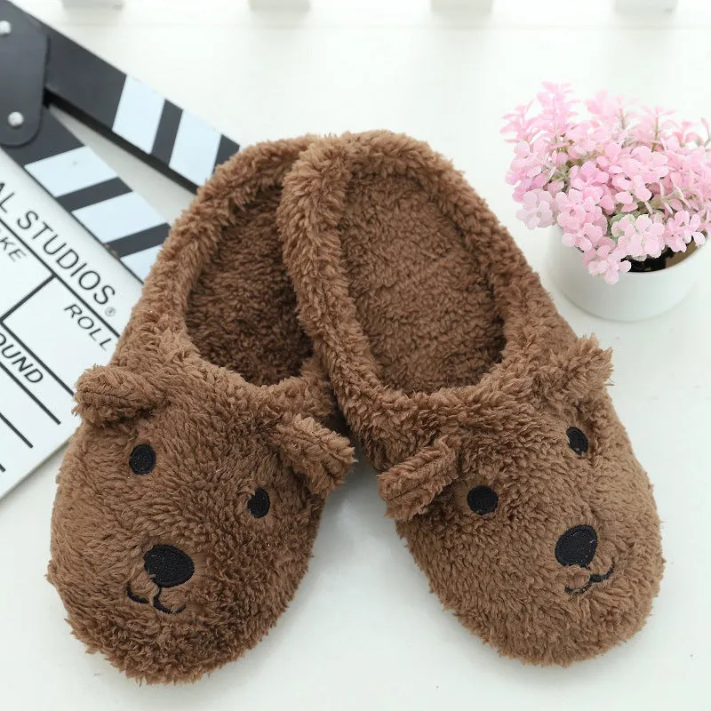 Animal Slippers Bear Home Slippers Spring Indoor Cute Cotton Slippers UGG Style