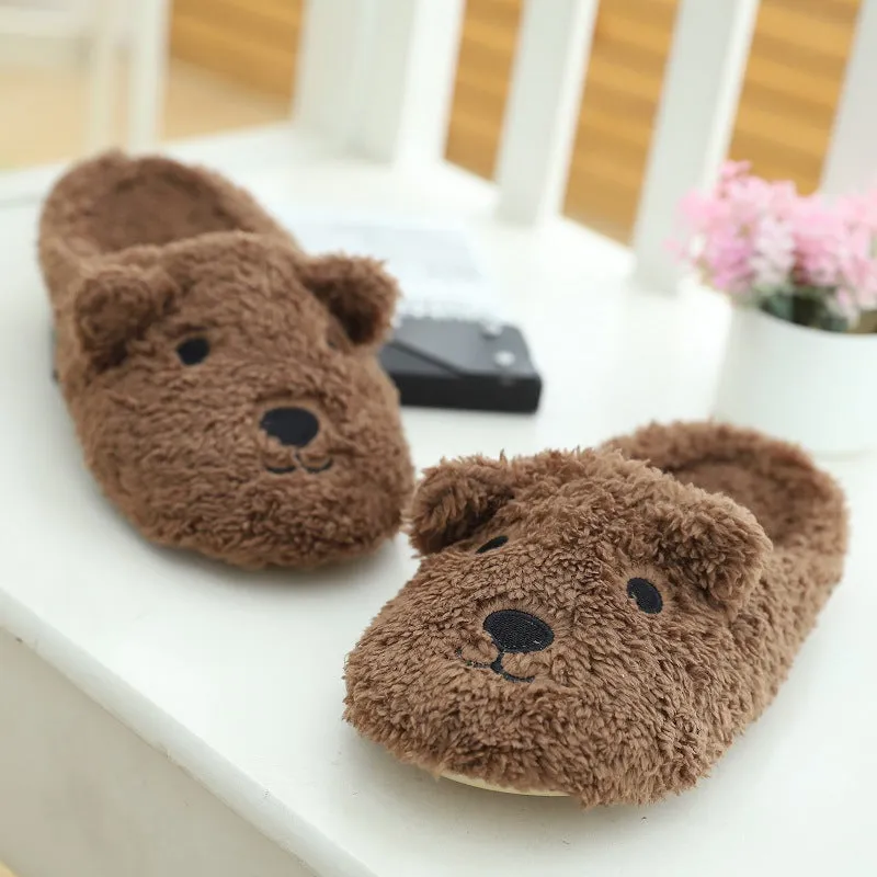 Animal Slippers Bear Home Slippers Spring Indoor Cute Cotton Slippers UGG Style