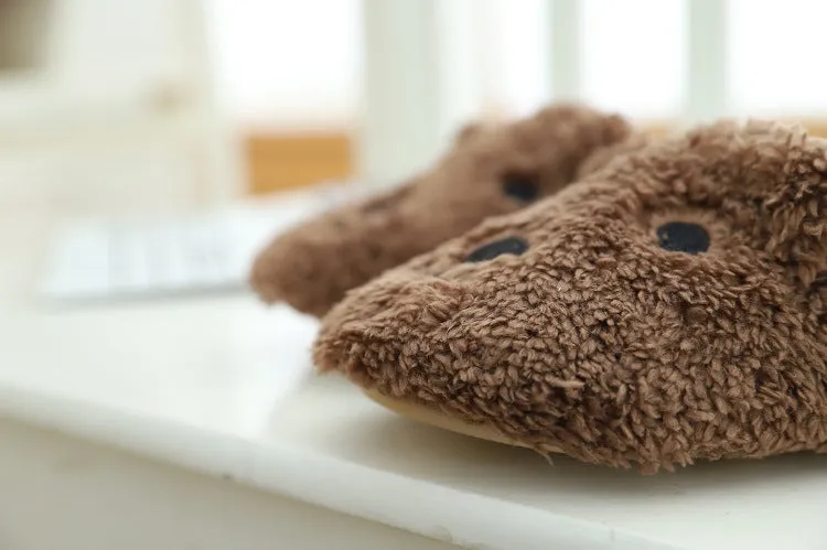 Animal Slippers Bear Home Slippers Spring Indoor Cute Cotton Slippers UGG Style