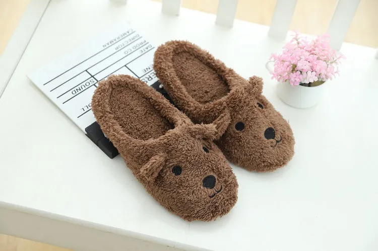 Animal Slippers Bear Home Slippers Spring Indoor Cute Cotton Slippers UGG Style