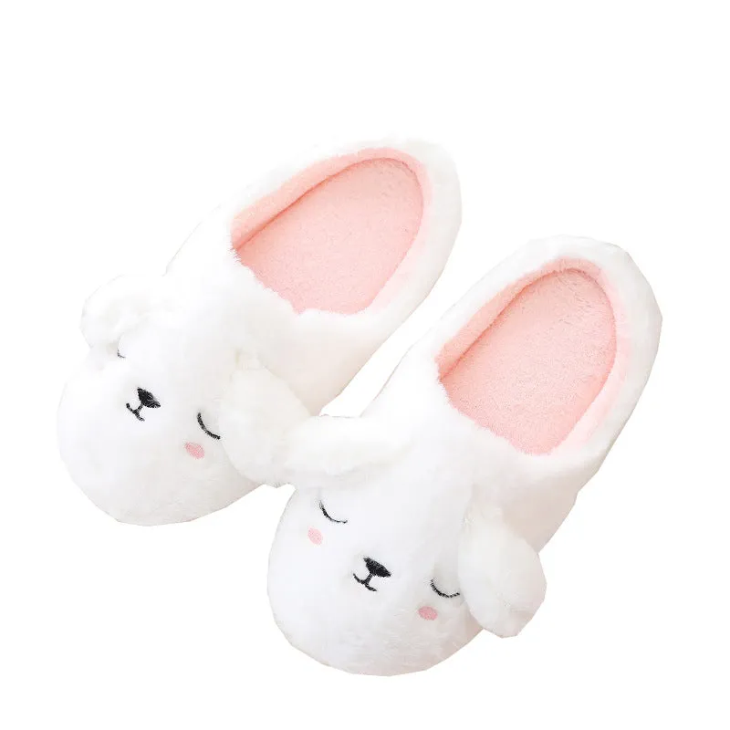 Animal Slippers Cartoon White Puppy Cute Indoor Female Slippers Non-slip UGG Style