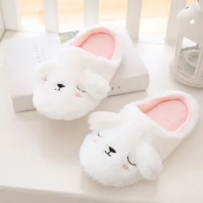 Animal Slippers Cartoon White Puppy Cute Indoor Female Slippers Non-slip UGG Style