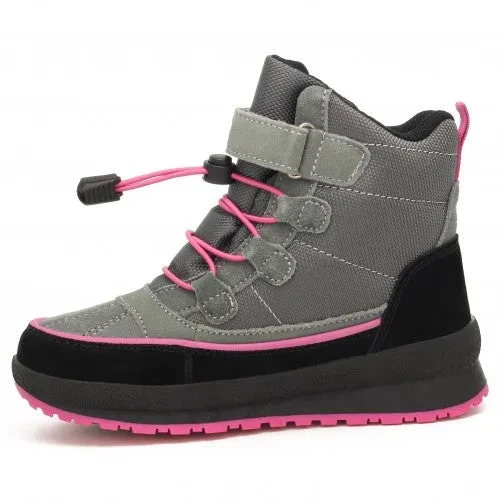 Bartek Girls' Gray and Pink Insulated Ankle Boots | 17288004