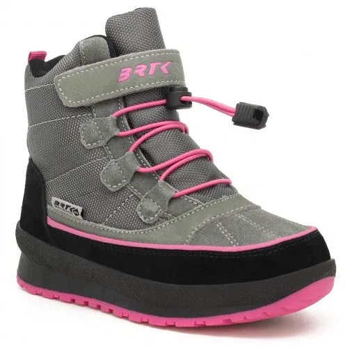 Bartek Girls' Gray and Pink Insulated Ankle Boots | 17288004