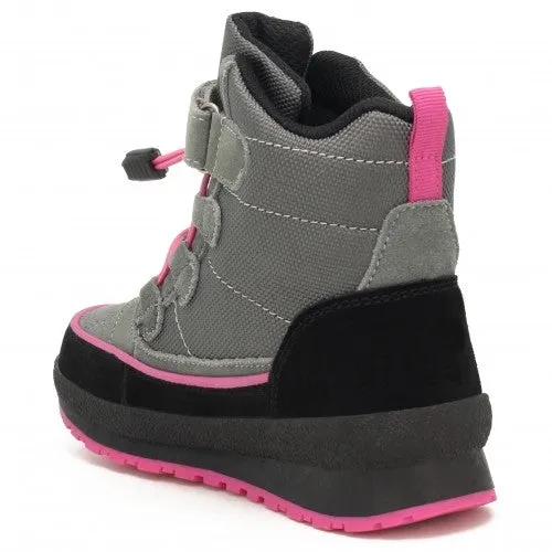 Bartek Girls' Gray and Pink Insulated Ankle Boots | 17288004