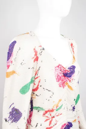 Beaded Abstract Paint Spatter Dress