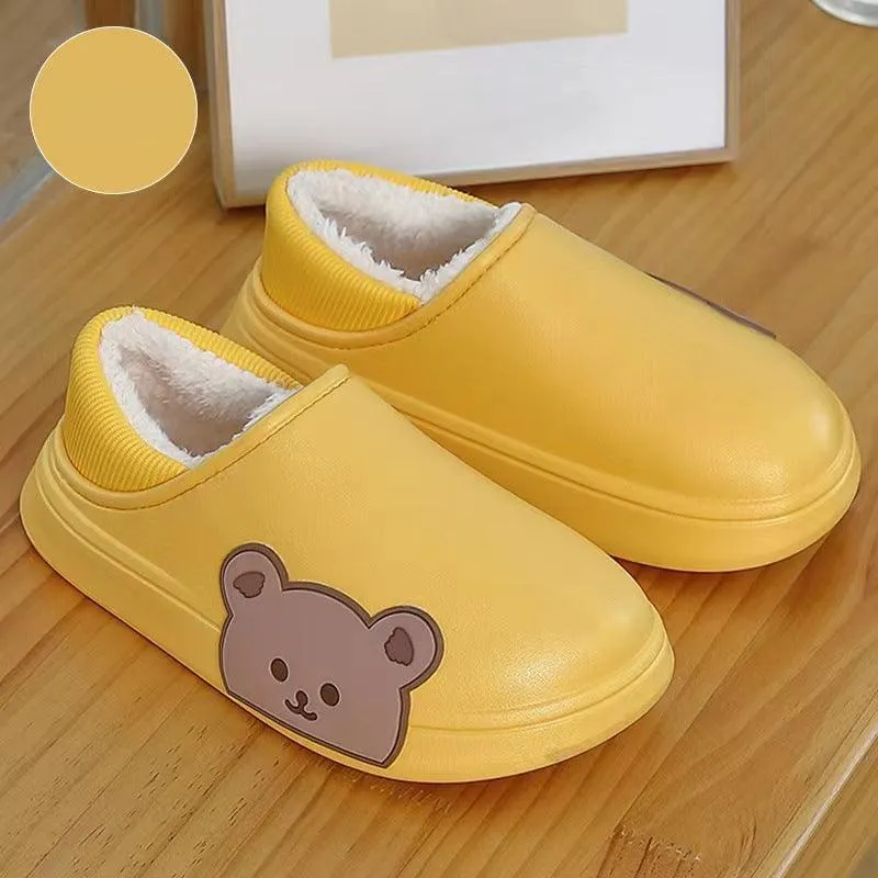 Bear Fluffy Winter Warm House Slippers for Couples