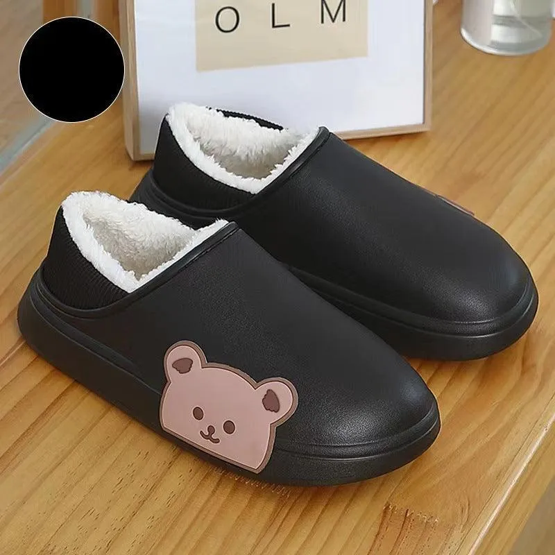 Bear Fluffy Winter Warm House Slippers for Couples