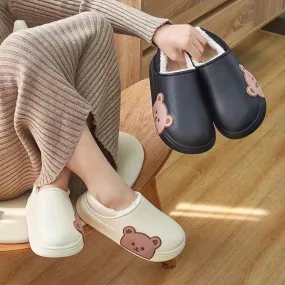 Bear Fluffy Winter Warm House Slippers for Couples