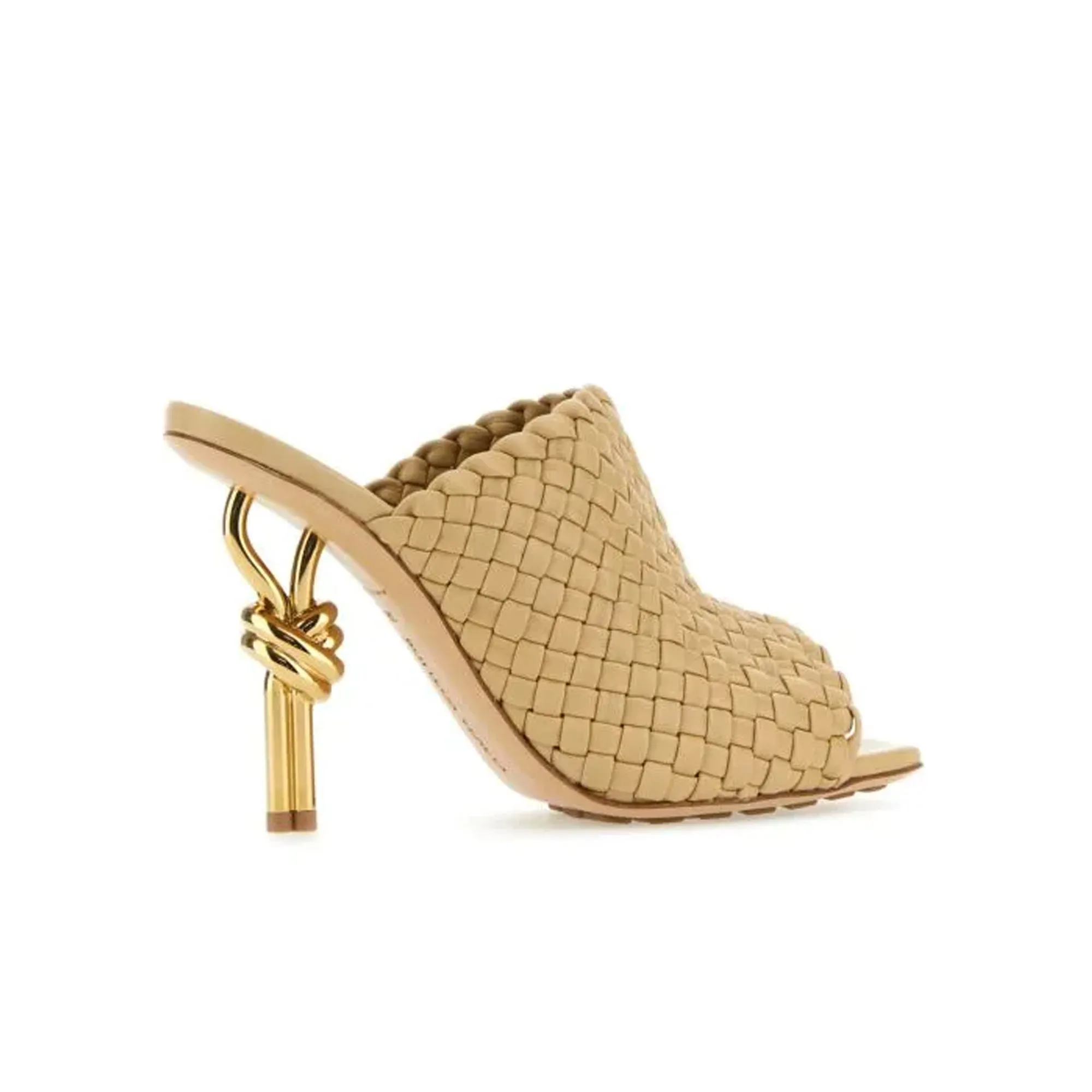 Bottega Veneta Beige Leather Knot Mules