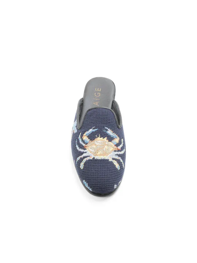 BY PAIGE - NEEDLEPOINT MULE  IN CRAB