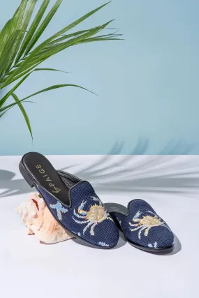 BY PAIGE - NEEDLEPOINT MULE  IN CRAB