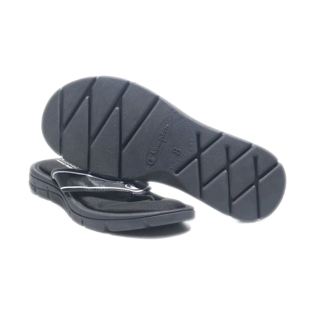 Champion Slippers Fabric Black Colour For Women
