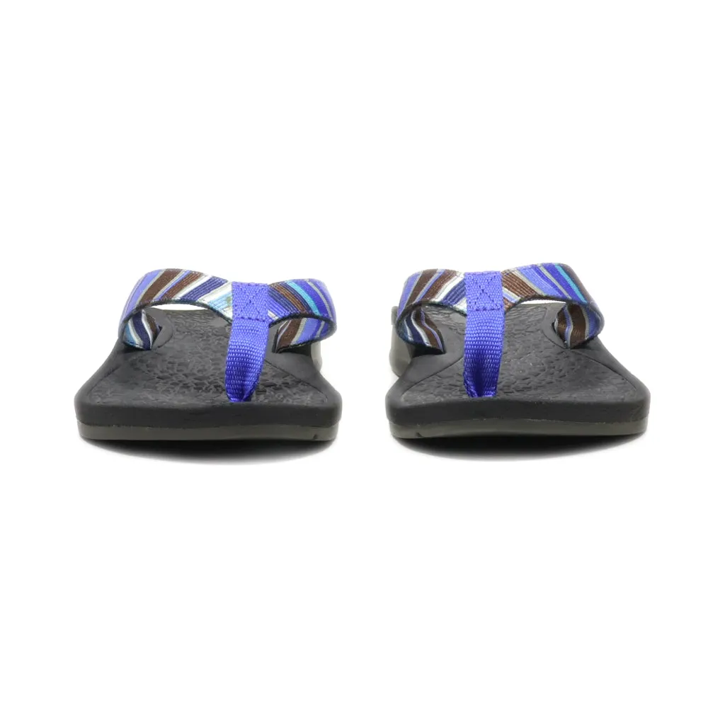 Clarks Flat Sandals Fabric Blue Colour For Women