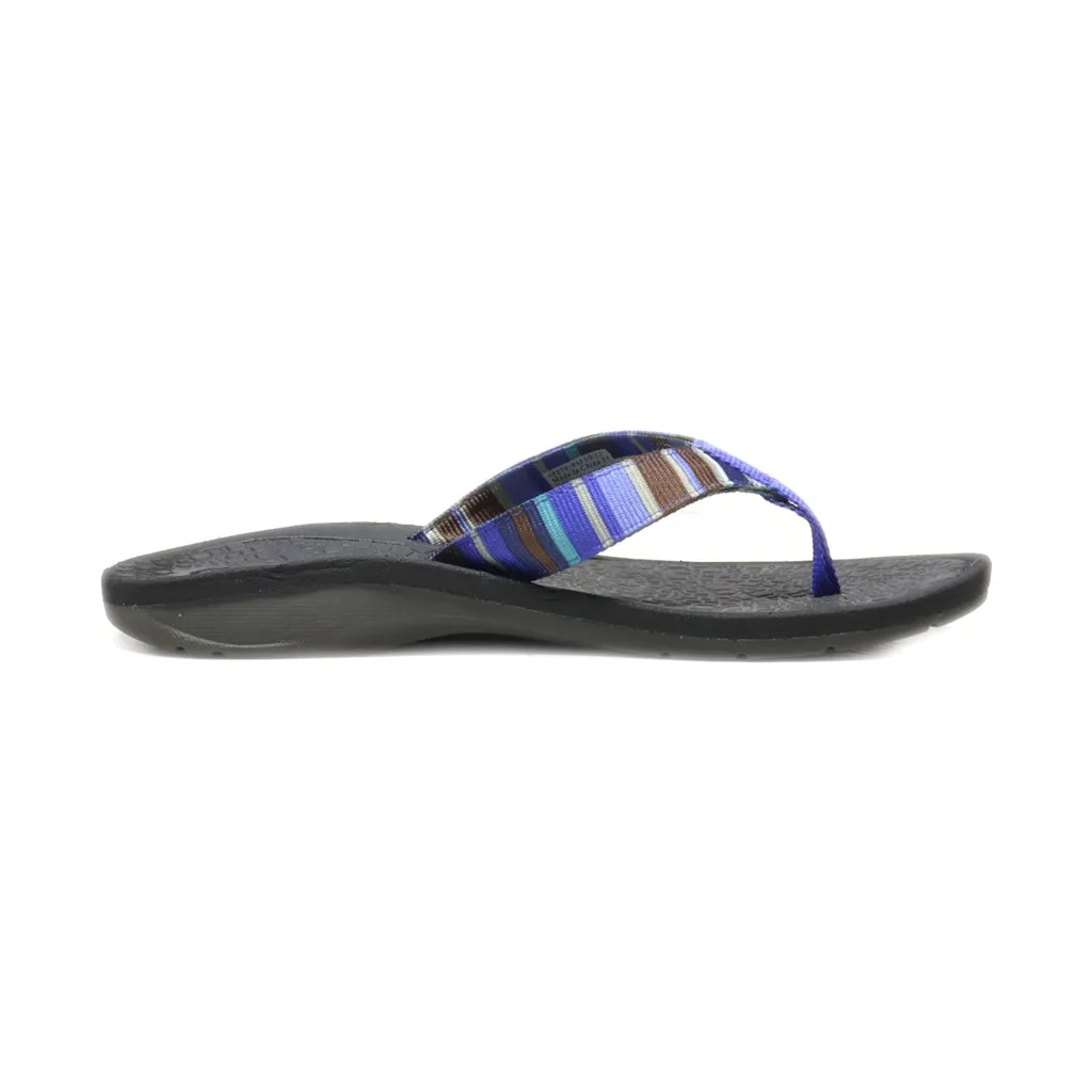 Clarks Flat Sandals Fabric Blue Colour For Women