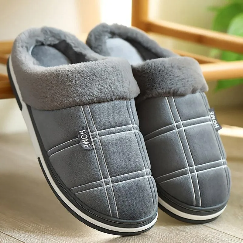 Cozy Gingham House Slippers for Warm Winter Comfort