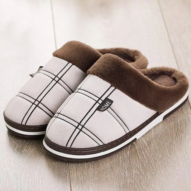 Cozy Gingham House Slippers for Warm Winter Comfort