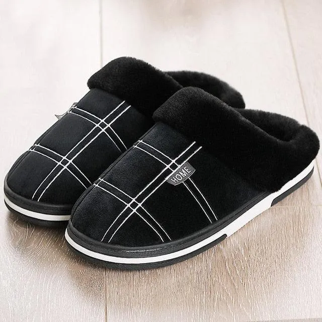 Cozy Gingham House Slippers for Warm Winter Comfort