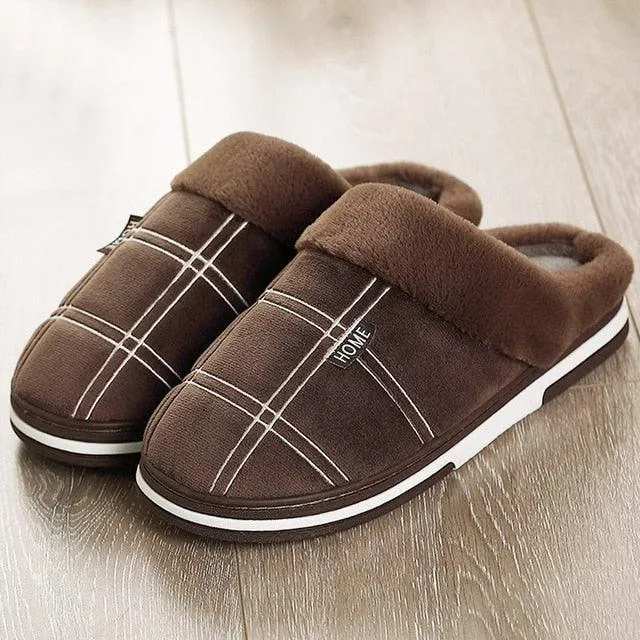 Cozy Gingham House Slippers for Warm Winter Comfort