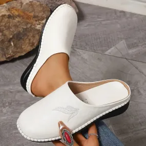 Elegante damespantoffel - Veelzijdige PU-zool met faux details