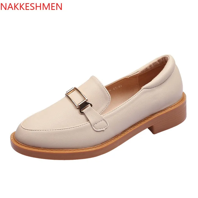 European and American fashion women's shoes retro loaferflate small leather shoes light-mouthed single shoes