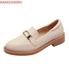 European and American fashion women's shoes retro loaferflate small leather shoes light-mouthed single shoes