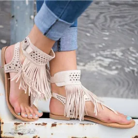 Fashion Fringe Bohemia Flats Sandal Shoes