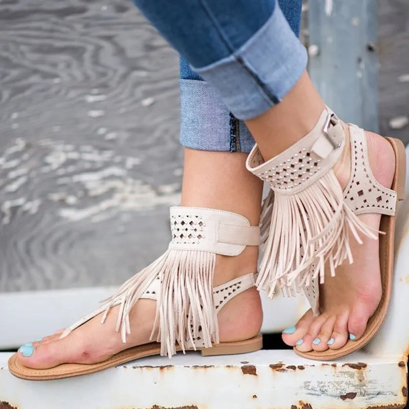 Fashion Fringe Bohemia Flats Sandal Shoes