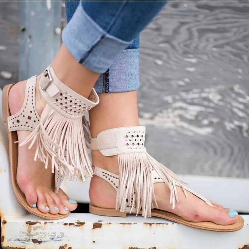 Fashion Fringe Bohemia Flats Sandal Shoes