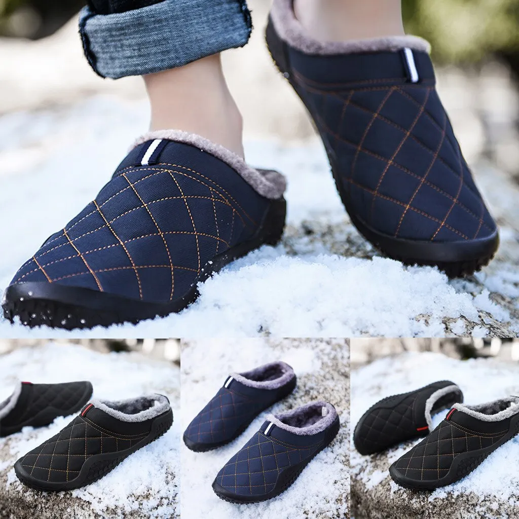Fashion Plus Velvet Home Slipper Men Shoes Winter Warm Sports Men Shoes Waterproof Outdoor Sport Large Size Warm Slippers