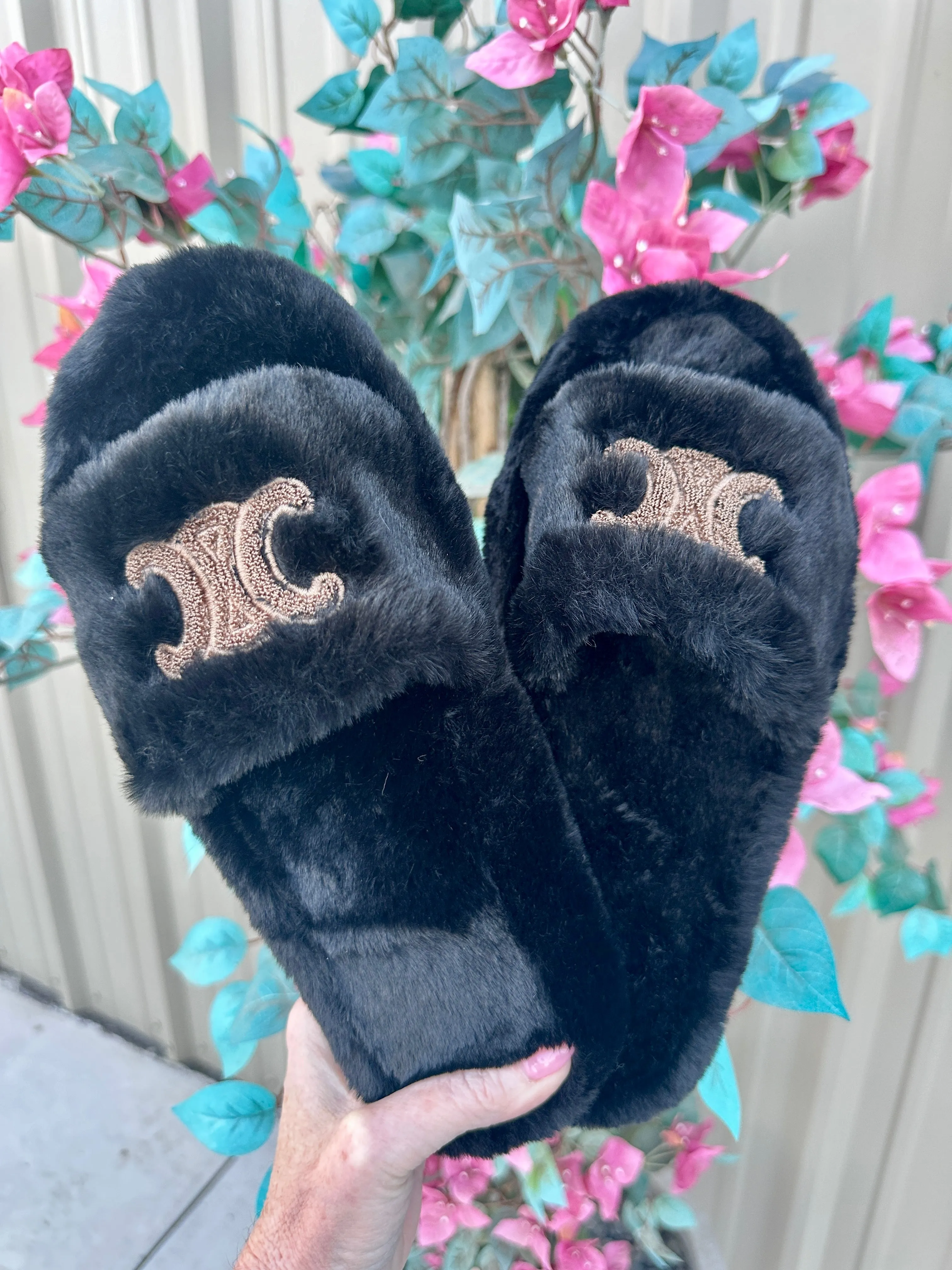 FINAL SALE!! Stella Platform Slides in Black
