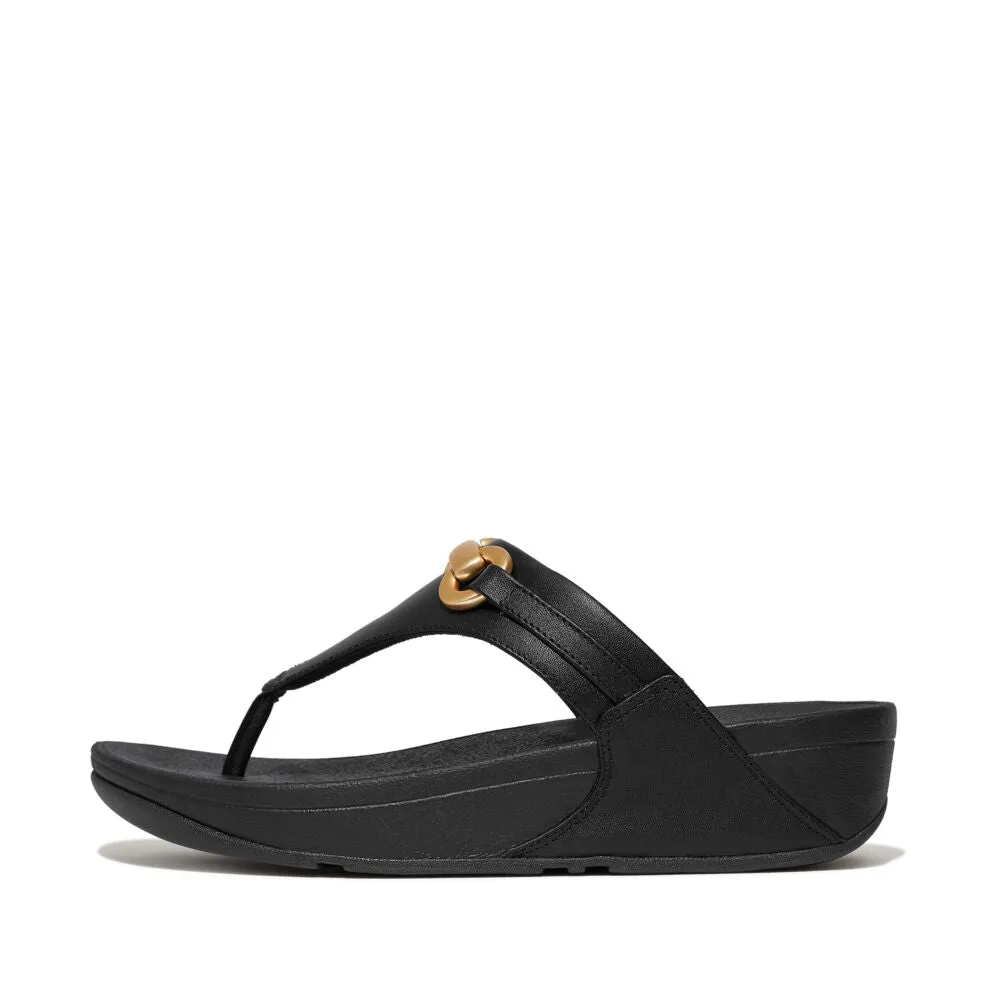 FitFlop Lulu Chunky Snaffle Leather Sandals - Black