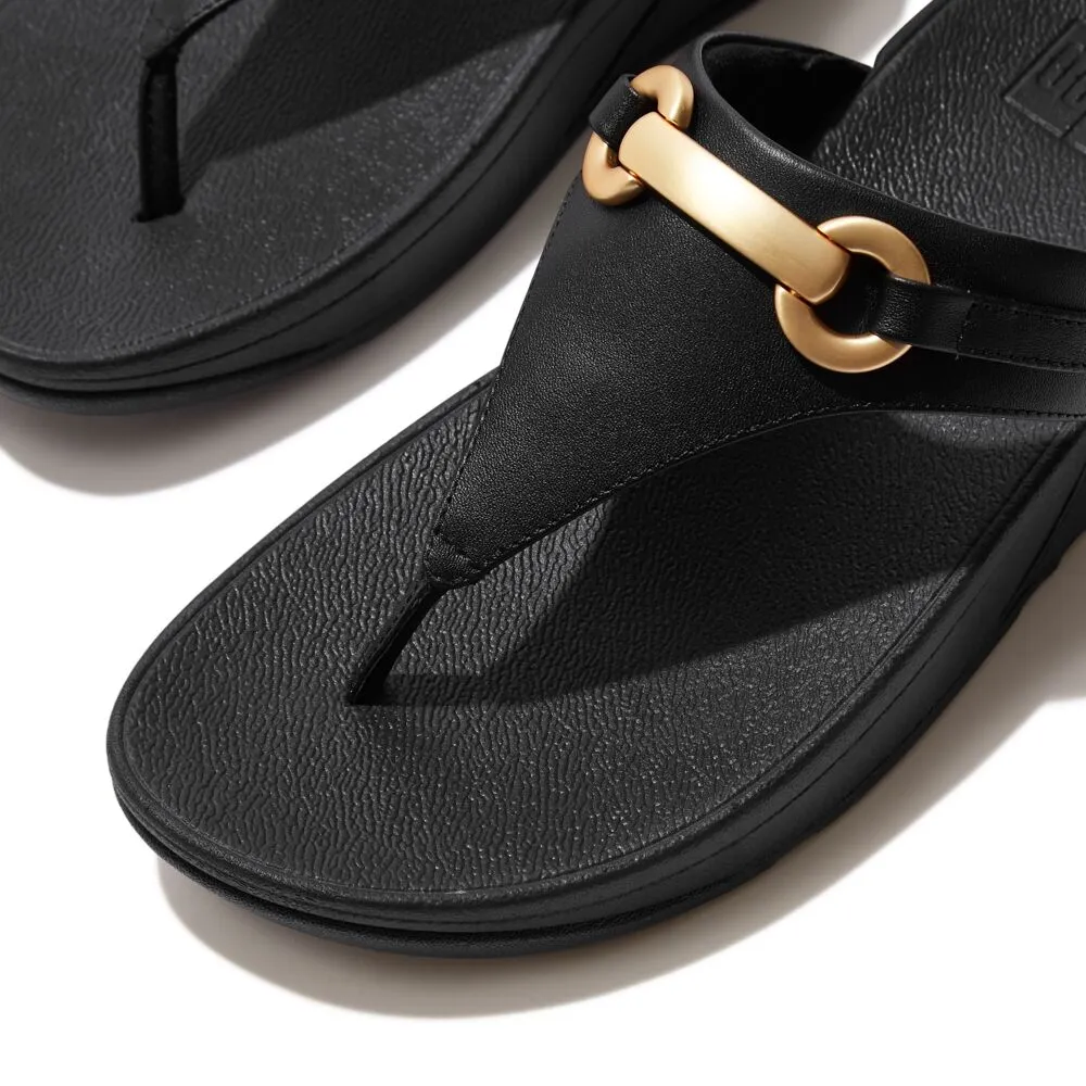 FitFlop Lulu Chunky Snaffle Leather Sandals - Black