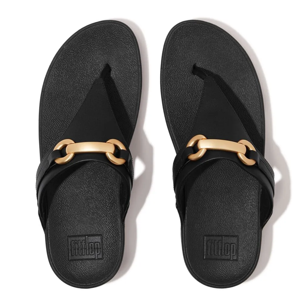 FitFlop Lulu Chunky Snaffle Leather Sandals - Black